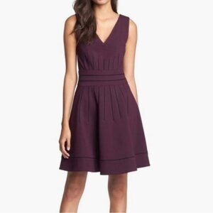 Diane Von Furstenberg ‘Georgette’ Ponte Fit & Flare Dress in Brazen Plum Size 6